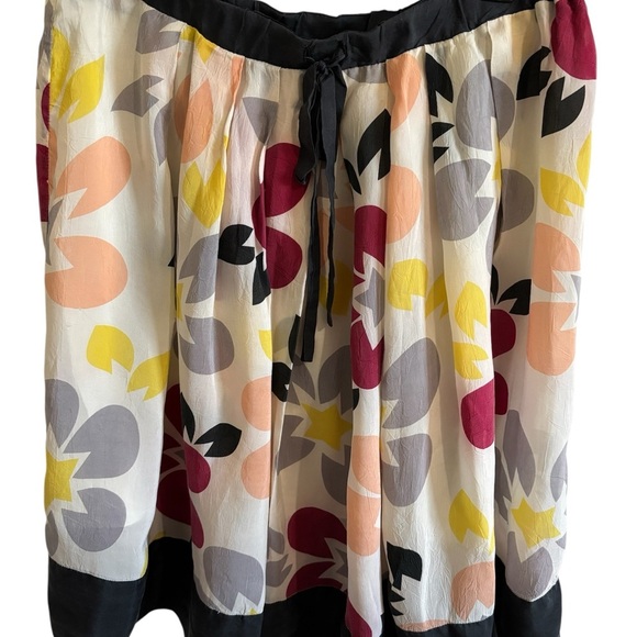 Johnny Was Womens XS Silk Skirt Pleated Boho Colorful Floral *Flaw* - Picture 3 of 8